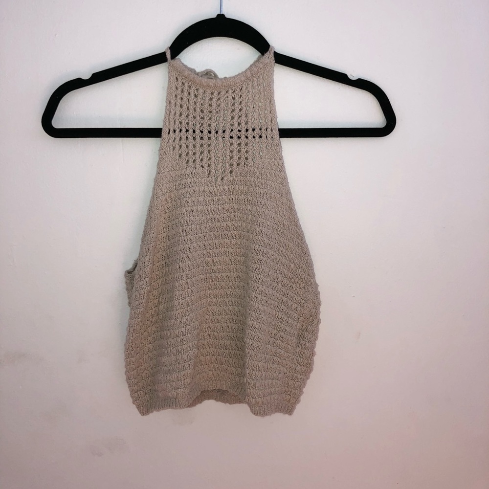 Knit cropped tank top
